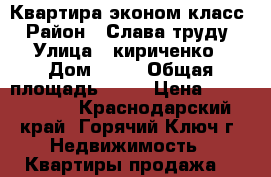 Квартира эконом-класс › Район ­ Слава труду › Улица ­ кириченко › Дом ­ 11 › Общая площадь ­ 30 › Цена ­ 1 300 000 - Краснодарский край, Горячий Ключ г. Недвижимость » Квартиры продажа   